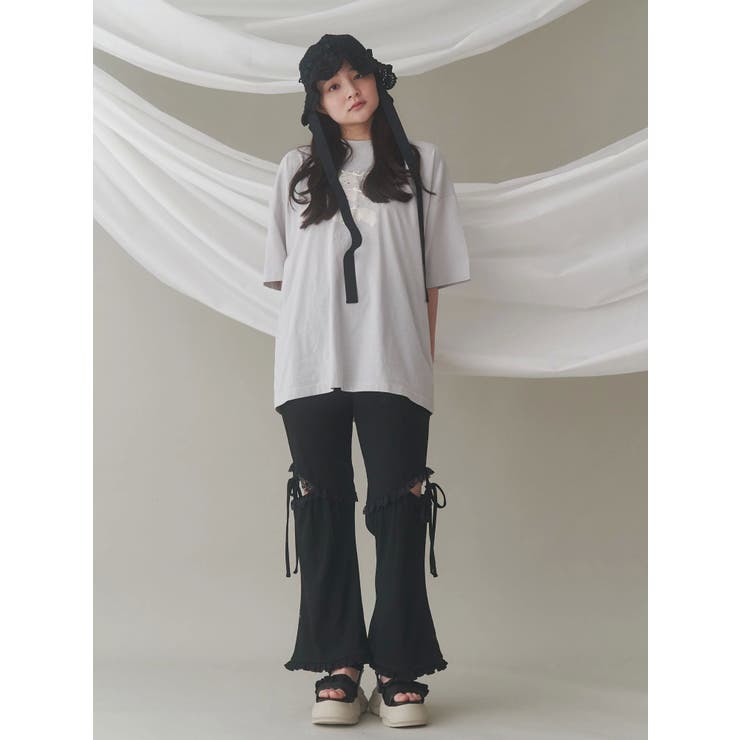 【即日発送】merry jennyレースカットフリルリブパンツ　新品 レースカットフリルリブパンツ[品番：MKSW0065598]｜merry jenny