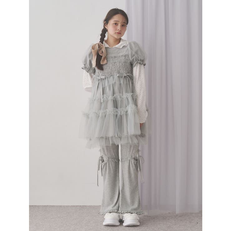 【即日発送】merry jennyレースカットフリルリブパンツ　新品 レースカットフリルリブパンツ（スウェットパンツ）｜merry