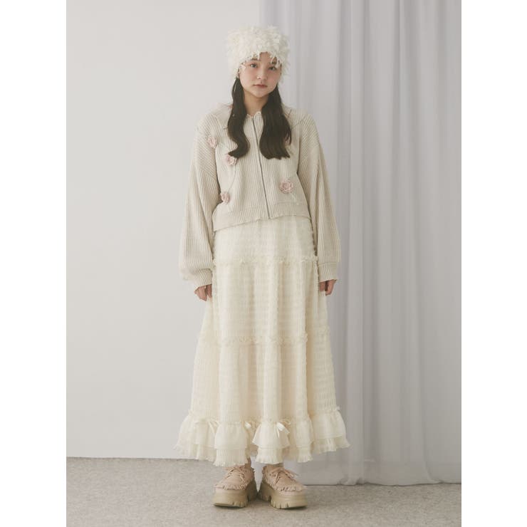 merryjenny メッシュフレアスカート merry jenny】dreamingメッシュフレアスカート