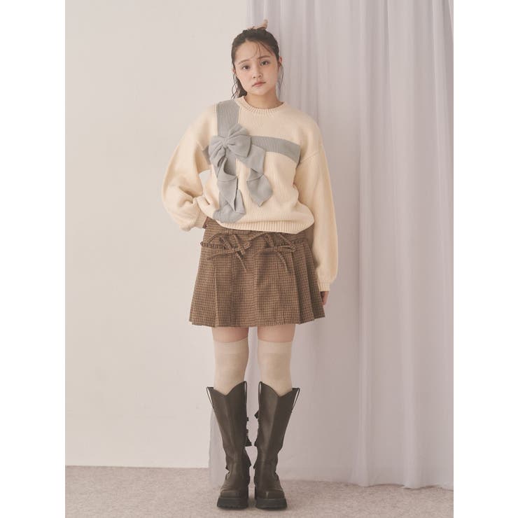 リボンリボンプリーツミニスカート | merry jenny | 詳細画像14 