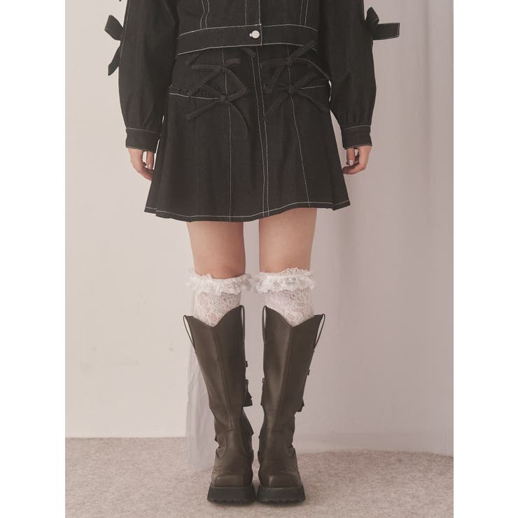 リボンリボンプリーツミニスカート | merry jenny | 詳細画像16 