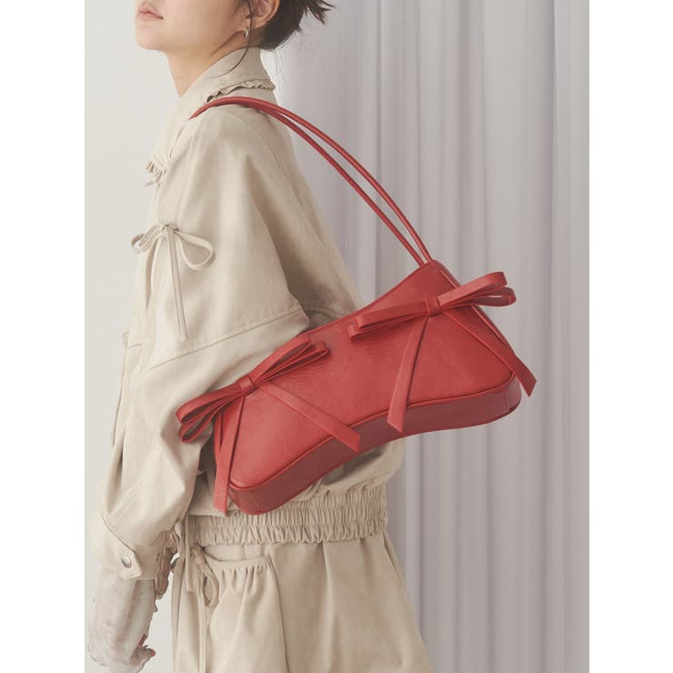 レッド | ribbon ribbonコンパクトバッグ | merry jenny