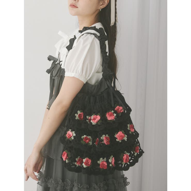 ブラック | クロシェティアードポシェット | merry jenny