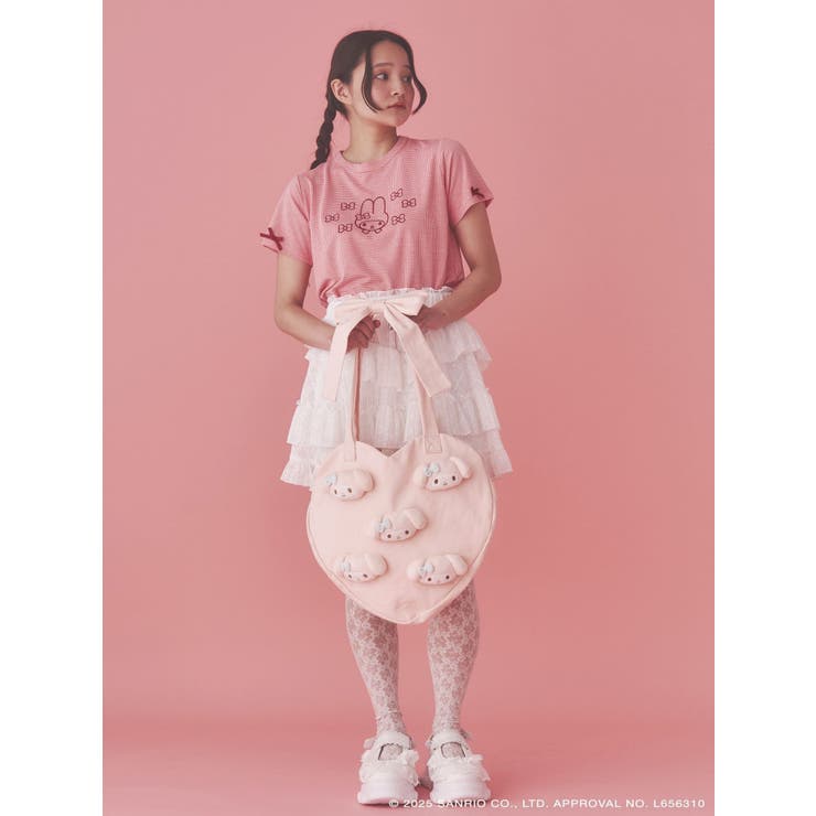 【メロクロコラボ】My Melody heart tote bag(PINK) | merry jenny | 詳細画像11 