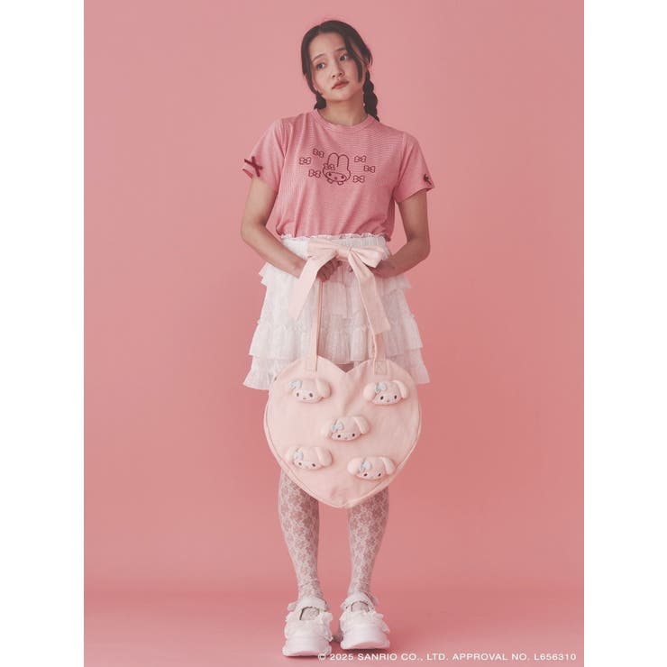 【メロクロコラボ】My Melody heart tote bag(PINK) | merry jenny | 詳細画像12 