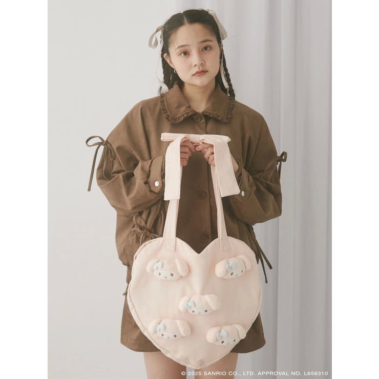 【メロクロコラボ】My Melody heart tote bag(PINK) | merry jenny | 詳細画像3 