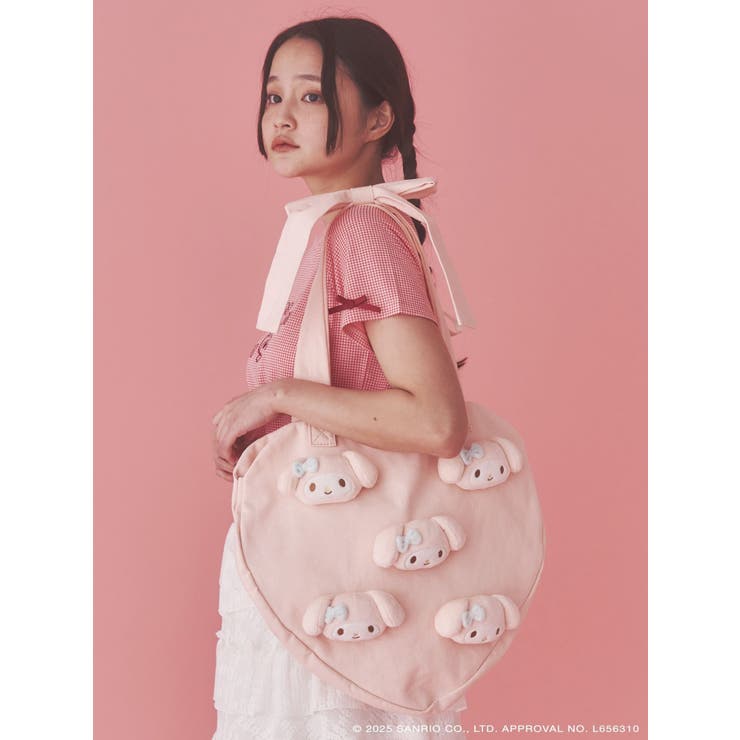 【メロクロコラボ】My Melody heart tote bag(PINK) | merry jenny | 詳細画像7 