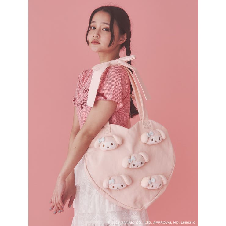 【メロクロコラボ】My Melody heart tote bag(PINK) | merry jenny | 詳細画像8 