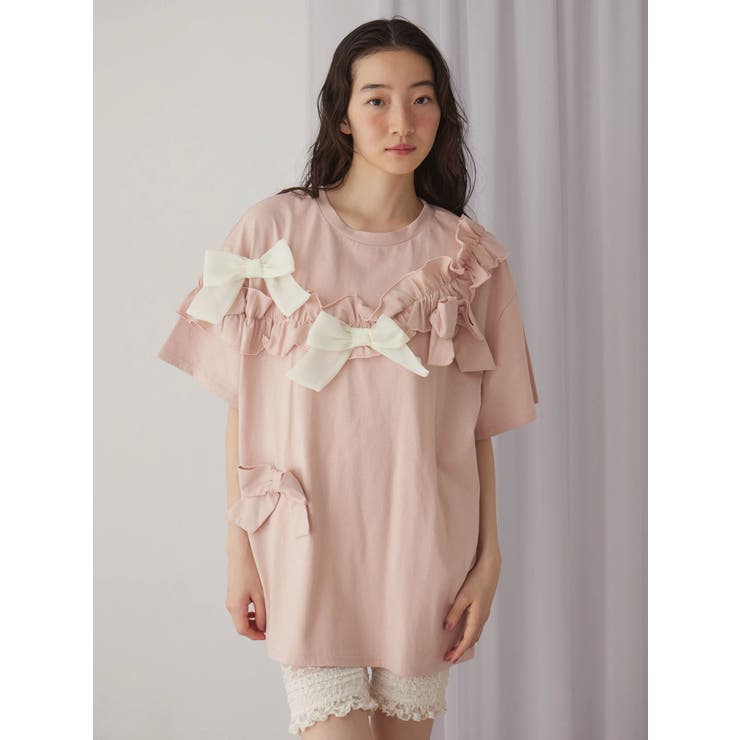 ribbon frill big tee | merry jenny | 詳細画像2 