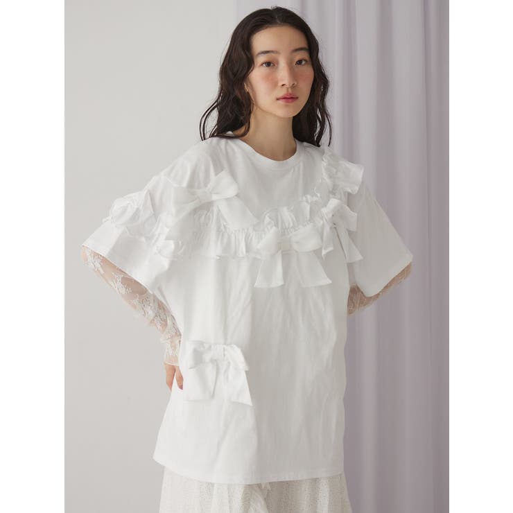 ribbon frill big tee | merry jenny | 詳細画像3 