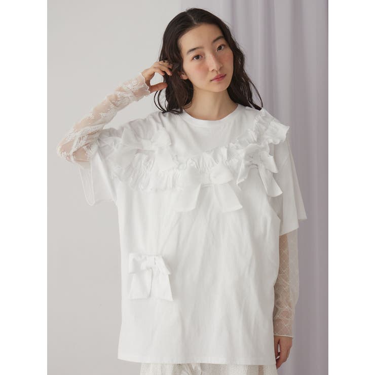 ribbon frill big tee | merry jenny | 詳細画像4 