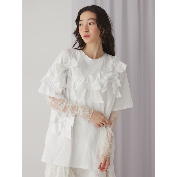 ribbon frill big tee | merry jenny | 詳細画像5 