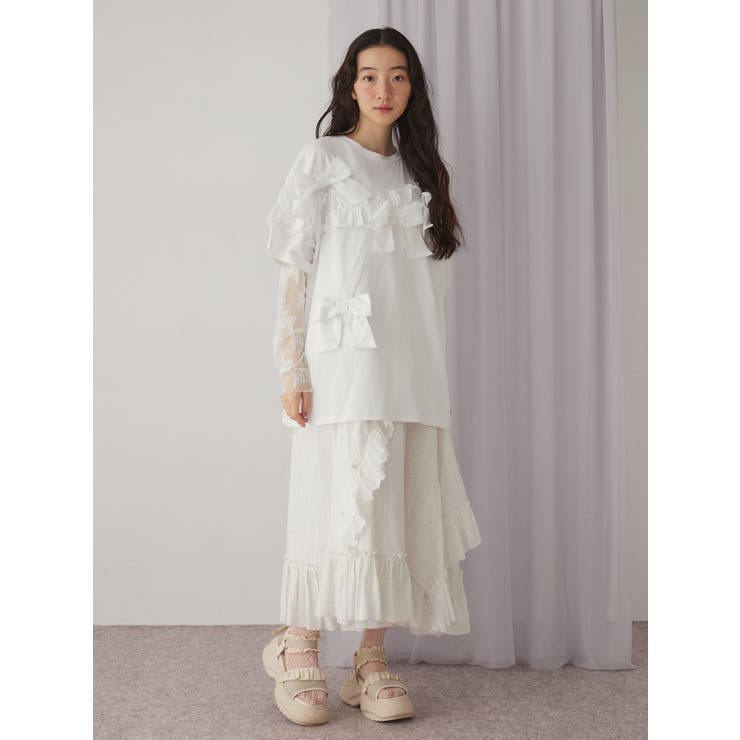 ribbon frill big tee | merry jenny | 詳細画像6 