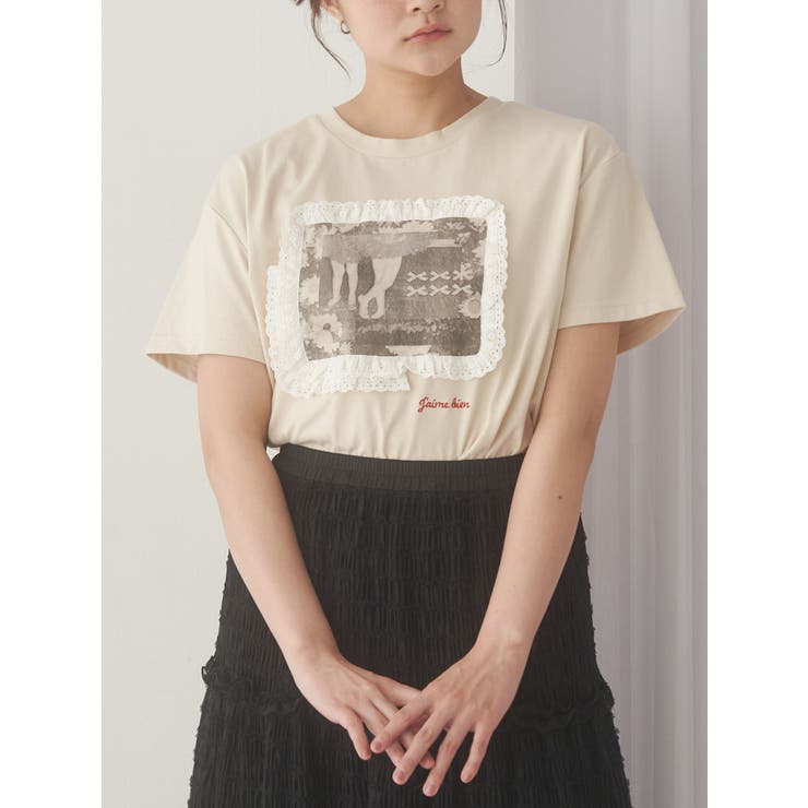 ベージュ | memory frame tee | merry jenny