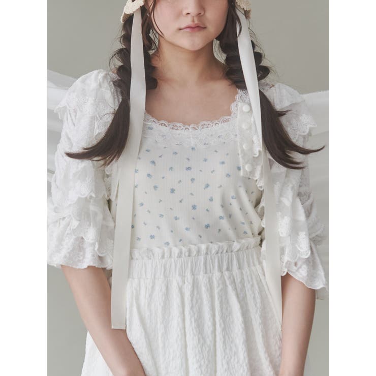 ブルー | flower camisole tops | merry jenny