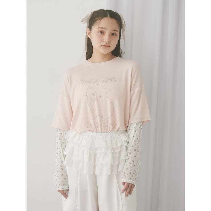 cat ribbonレイヤードロンT | merry jenny | 詳細画像5 