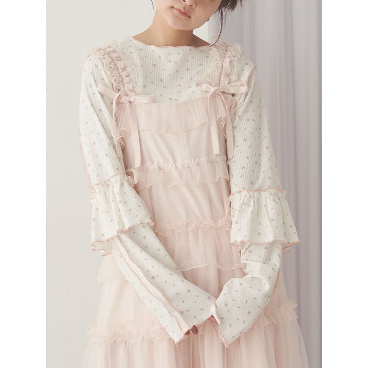 flower waffleトップス[品番：MKSW0065271]｜merry jenny