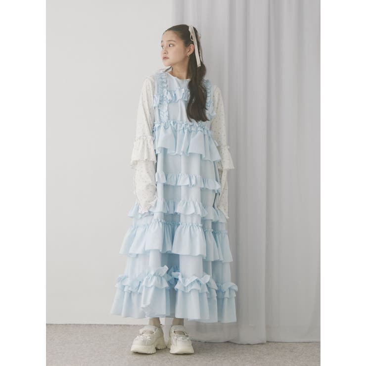 【新品未使用】merry jenny flower waffle 三点セット メリージェニー merry jenny flower waffleつけ襟 （ブルー