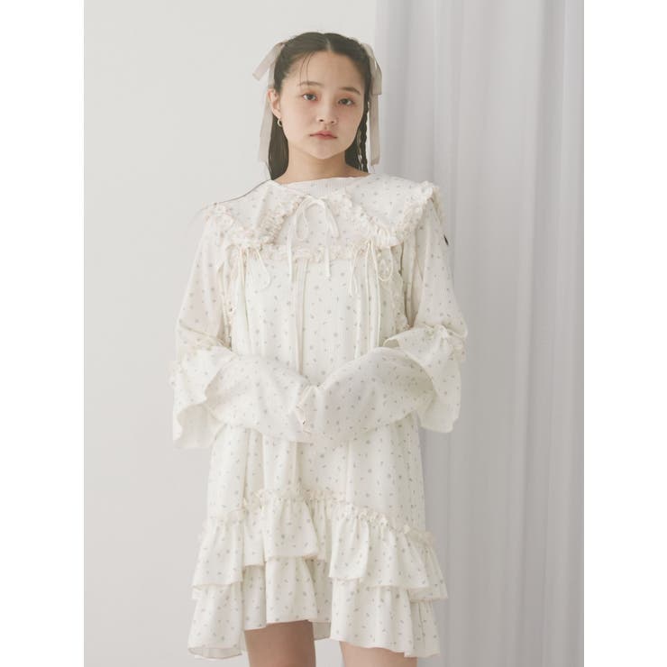 flower waffleトップス[品番：MKSW0065271]｜merry jenny（メリージェ