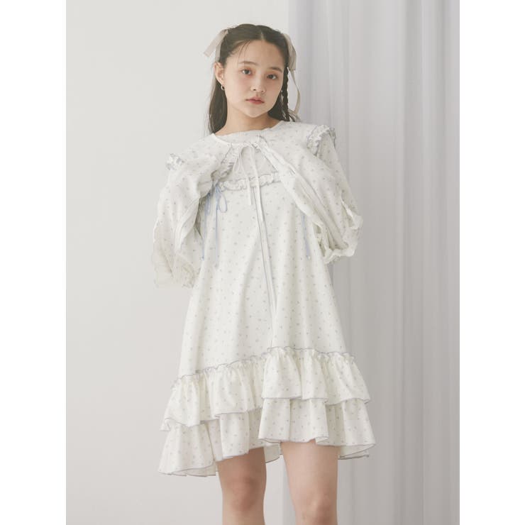 【Mina】flower waffle トップス ＆ ミニワンピース flower waffleトップス[品番：MKSW0065271]｜merry jenny