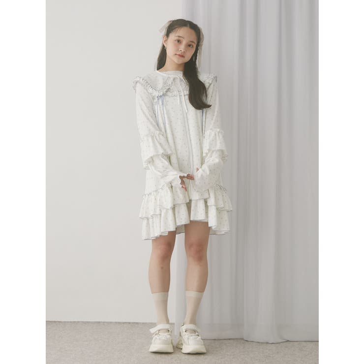 flower waffleトップス[品番：MKSW0065271]｜merry jenny（メリージェ