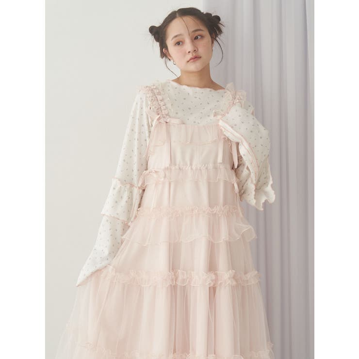 merry jenny flower waffle 三点セット メリージェニー merry jenny flower waffleミニワンピース （ピンク