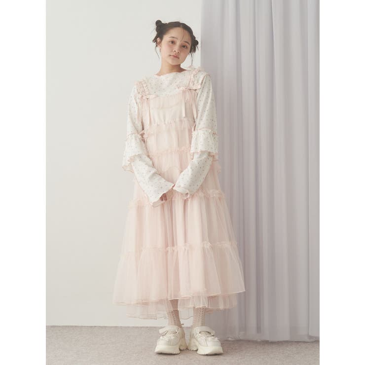 トップス border waffle undulate frill tops SLY（スライ）の「【2026SS新作】FRONT FRILL KNIT TOPS フロント