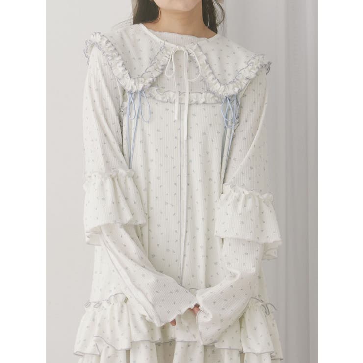 flower waffleトップス[品番：MKSW0065271]｜merry jenny（メリージェ