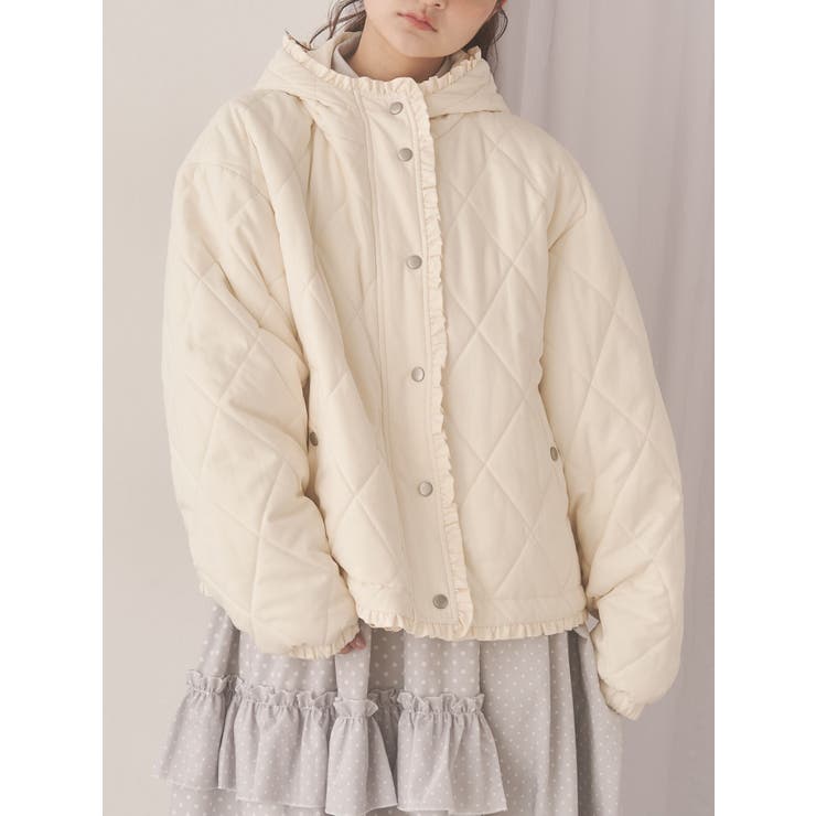 フリルキルティングフードジャケット | merry jenny | 詳細画像1 