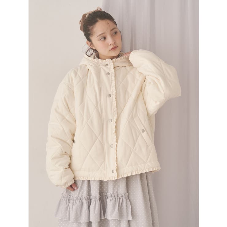 フリルキルティングフードジャケット | merry jenny | 詳細画像3 