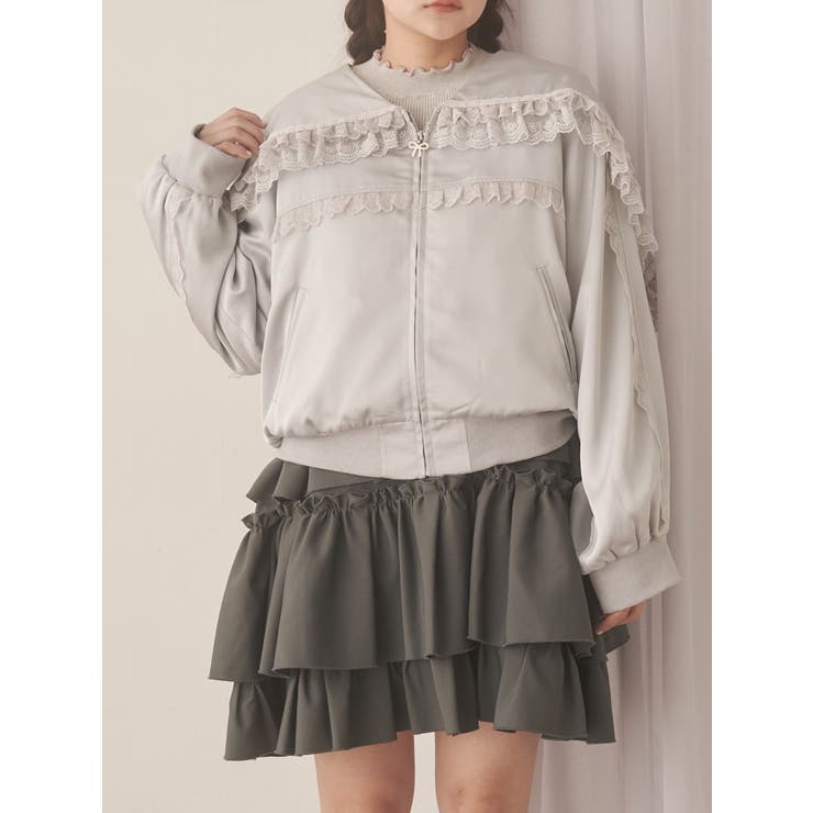 ribbonセーラーサテンブルゾン[品番：MKSW0065075]｜merry jenny