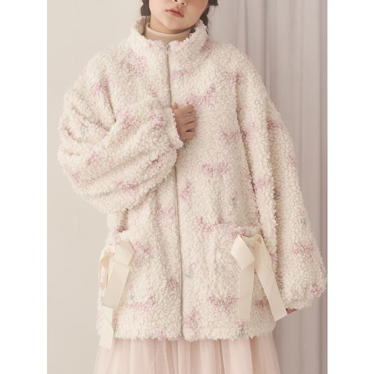 Fluffy Tulip Boa Blouson[品番：MKSW0066582]｜merry jenny