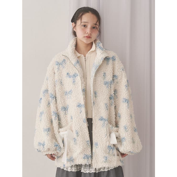 Fluffy Tulip Boa Blouson[品番：MKSW0066582]｜merry jenny