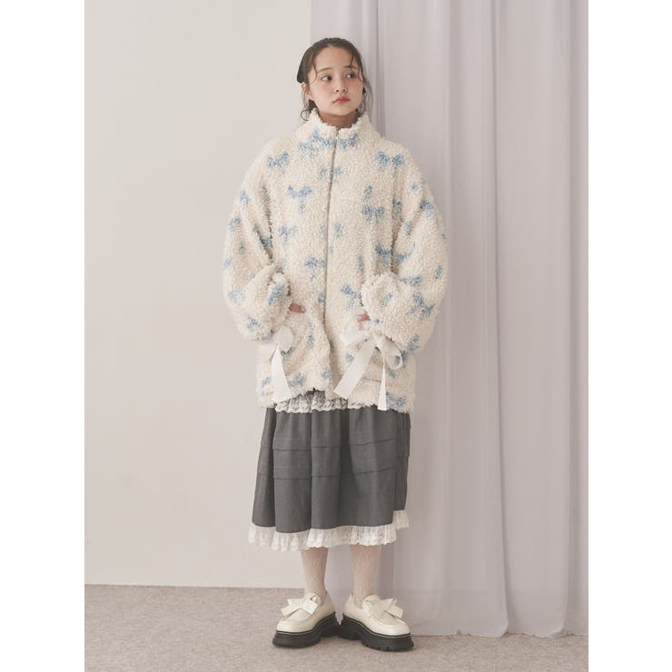 Fluffy Tulip Boa Blouson[品番：MKSW0066582]｜merry jenny