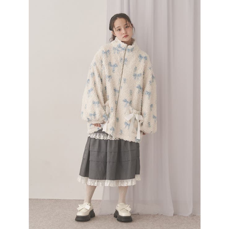 Fluffy Tulip Boa Blouson[品番：MKSW0066582]｜merry jenny
