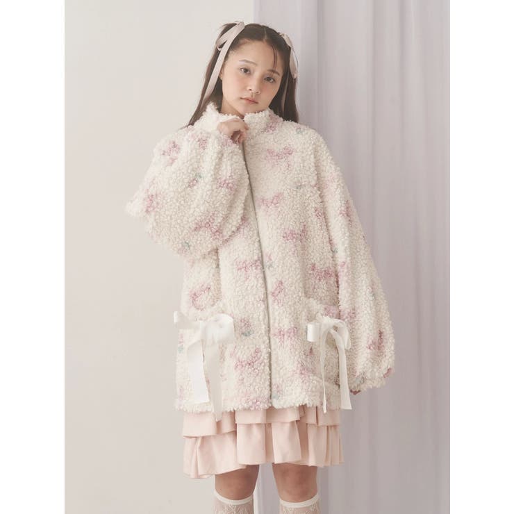 Fluffy Tulip Boa Blouson[品番：MKSW0066582]｜merry jenny