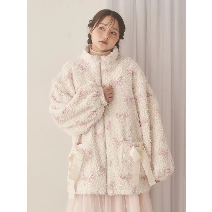 Fluffy Tulip Boa Blouson[品番：MKSW0066582]｜merry jenny
