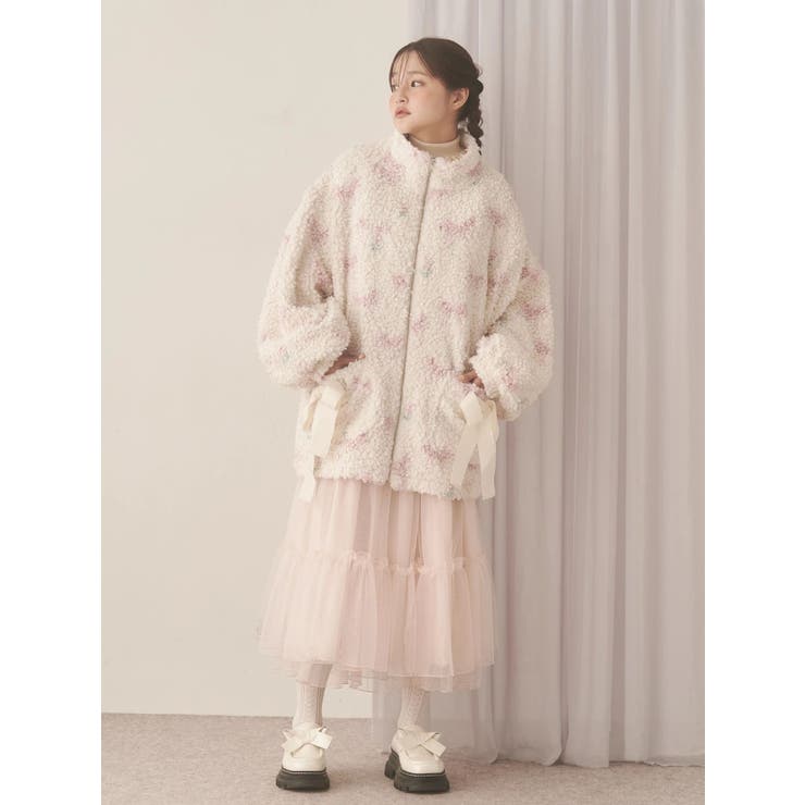 Fluffy Tulip Boa Blouson[品番：MKSW0066582]｜merry jenny