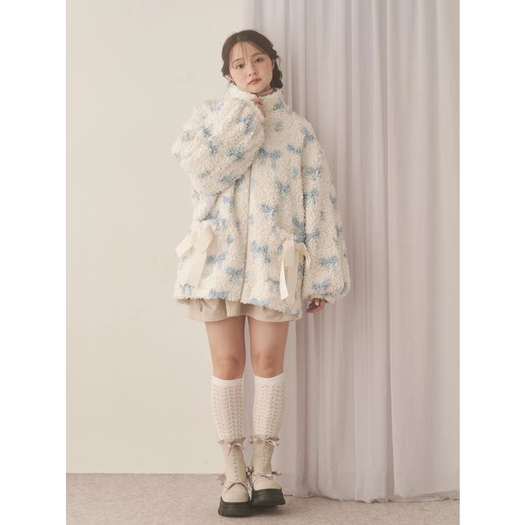 Fluffy Tulip Boa Blouson[品番：MKSW0066582]｜merry jenny