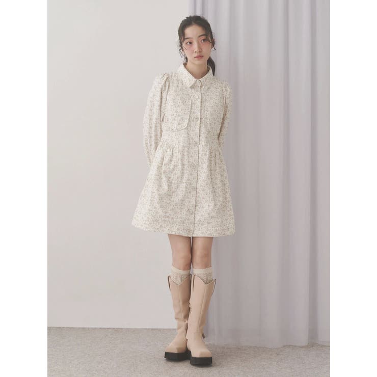 flowerツイルパフミニワンピース | merry jenny | 詳細画像25 