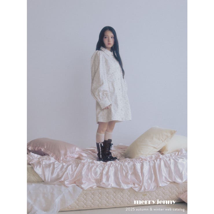 flowerツイルパフミニワンピース | merry jenny | 詳細画像3 