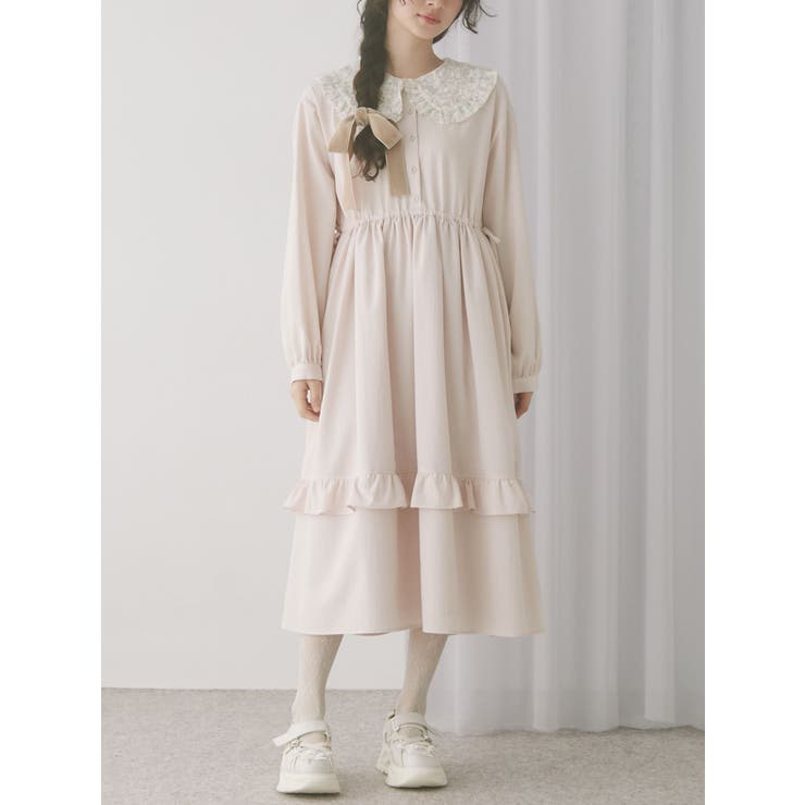 ピンク | floralカラーワンピース | merry jenny