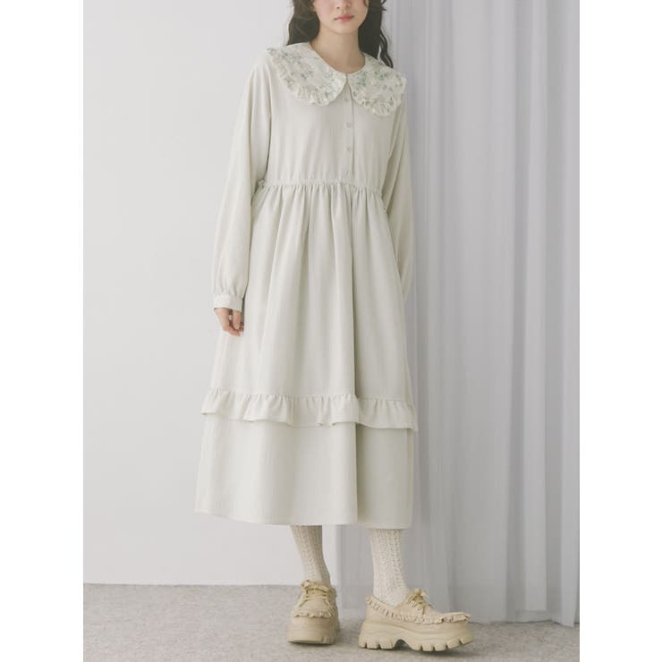 グリーン | floralカラーワンピース | merry jenny