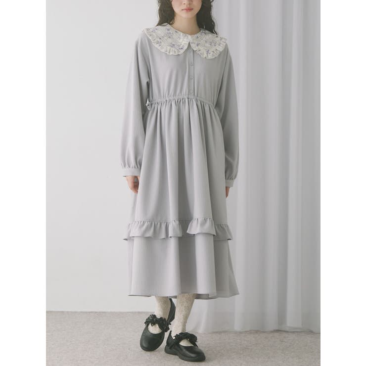 パープル | floralカラーワンピース | merry jenny