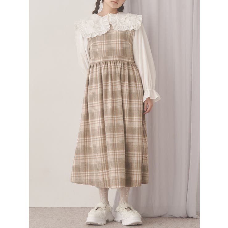 ベージュ | back ribbonワンピース | merry jenny