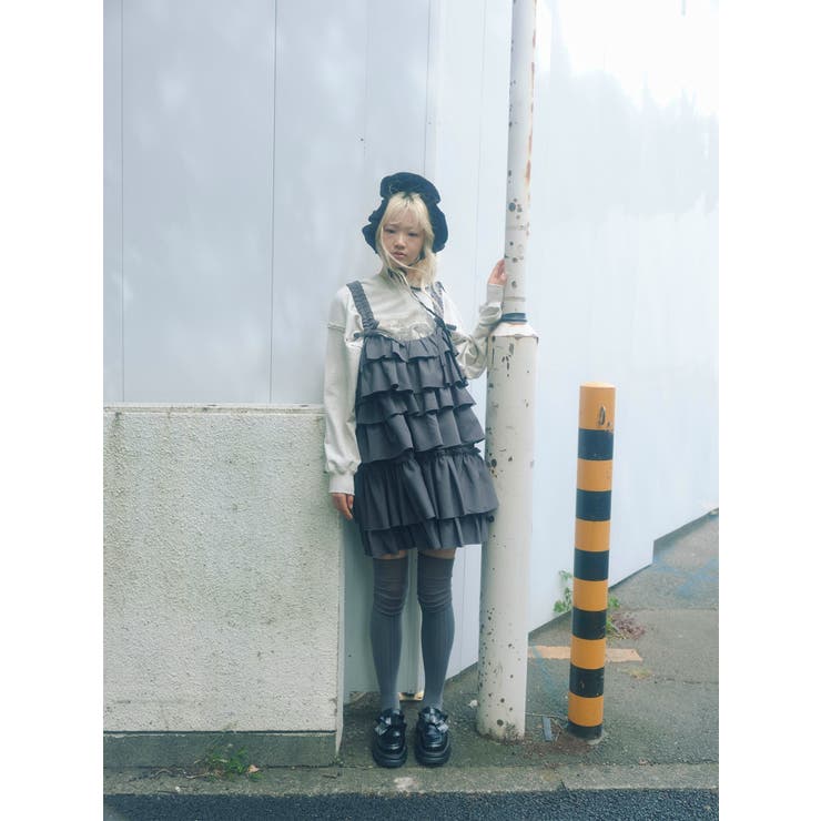 merry jenny ホイップクリームミニワンピース チャコールグレー ホイップクリームミニワンピース（ワンピース）｜merry jenny（メリー