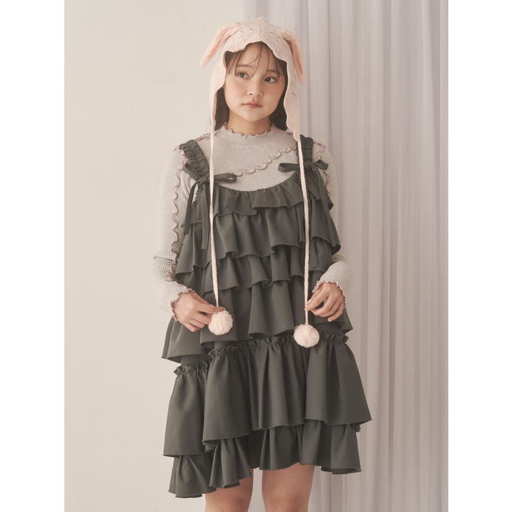 ホイップクリームミニワンピース[品番：MKSW0066256]｜merry jenny