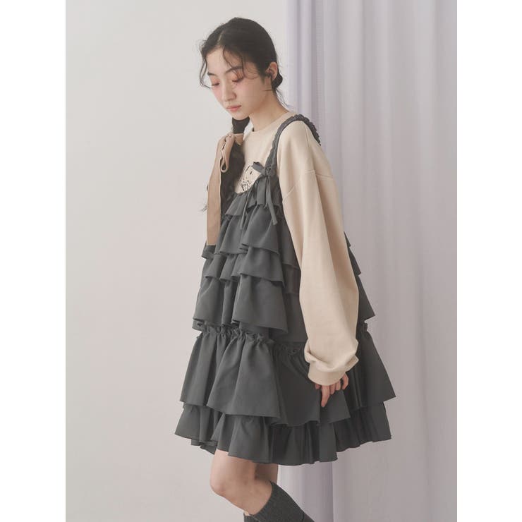 ホイップクリームミニワンピース[品番：MKSW0066256]｜merry jenny