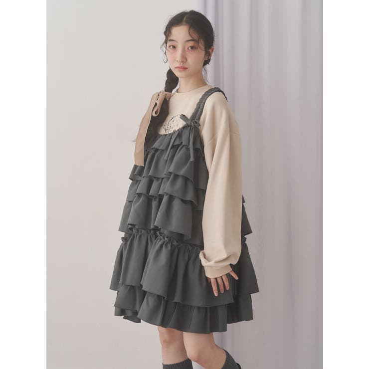 ホイップクリームミニワンピース[品番：MKSW0066256]｜merry jenny