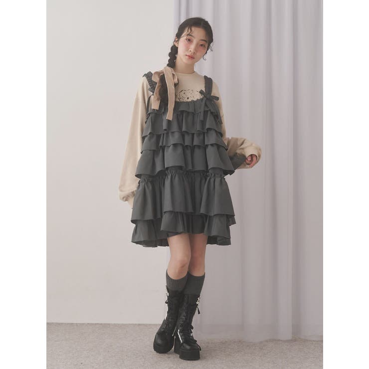 ホイップクリームミニワンピース[品番：MKSW0066256]｜merry jenny